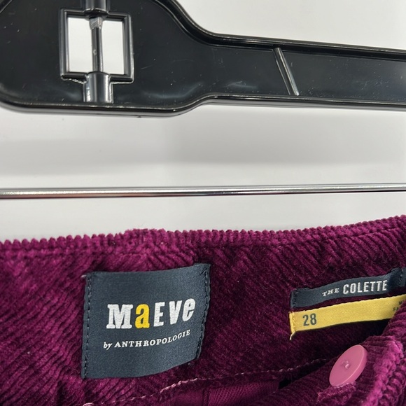 Maeve Colette Cropped Magenta Corduroys - Picture 4 of 7